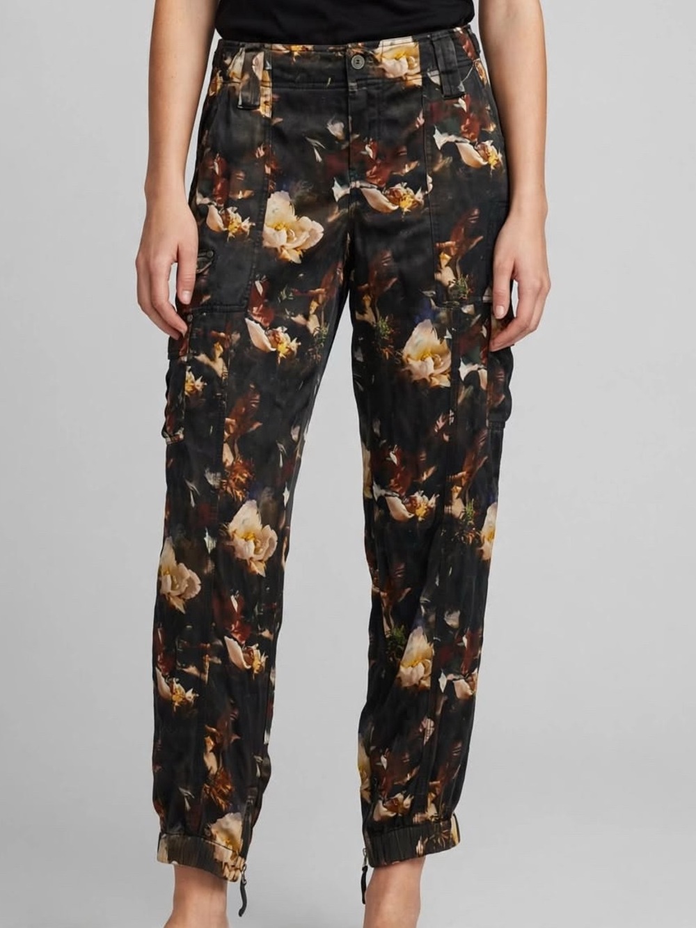 Marrakech womens floral silk jogger pants